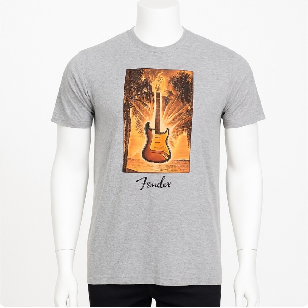 Fender‎ T-Shirt Guitar Graphic Short Sleeve Crew Neck Casual Mens Large